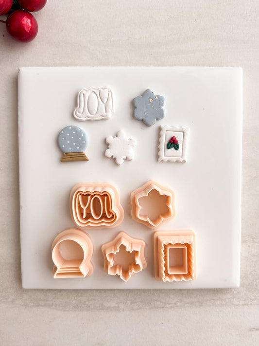 Christmas 2024 Stud Pack No. 2 Clay Set | Christmas 2024 Stud Pack No. 2 Polymer Clay Cutter Set for DIY Holiday Earrings Festive-Themed Jewelry and Handmade Christmas Accessories