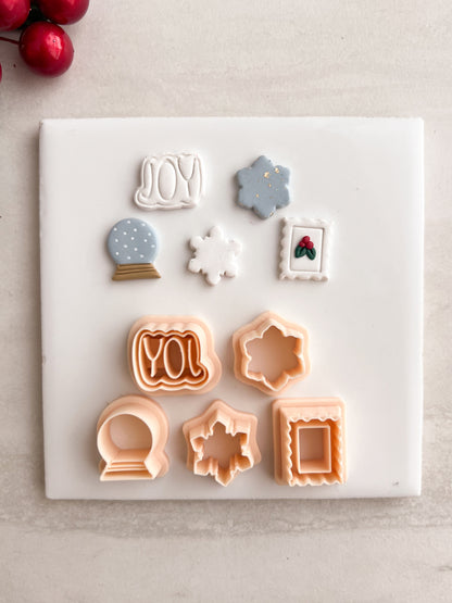 Christmas 2024 Stud Pack No. 2 Clay Set | Christmas 2024 Stud Pack No. 2 Polymer Clay Cutter Set for DIY Holiday Earrings Festive-Themed Jewelry and Handmade Christmas Accessories