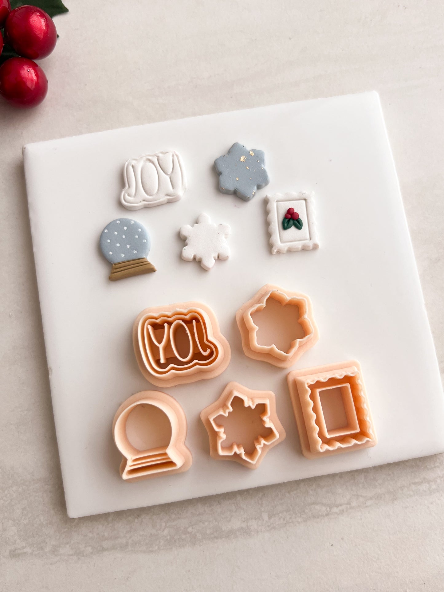 Christmas 2024 Stud Pack No. 2 Clay Set | Christmas 2024 Stud Pack No. 2 Polymer Clay Cutter Set for DIY Holiday Earrings Festive-Themed Jewelry and Handmade Christmas Accessories