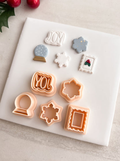 Christmas 2024 Stud Pack No. 2 Clay Set | Christmas 2024 Stud Pack No. 2 Polymer Clay Cutter Set for DIY Holiday Earrings Festive-Themed Jewelry and Handmade Christmas Accessories