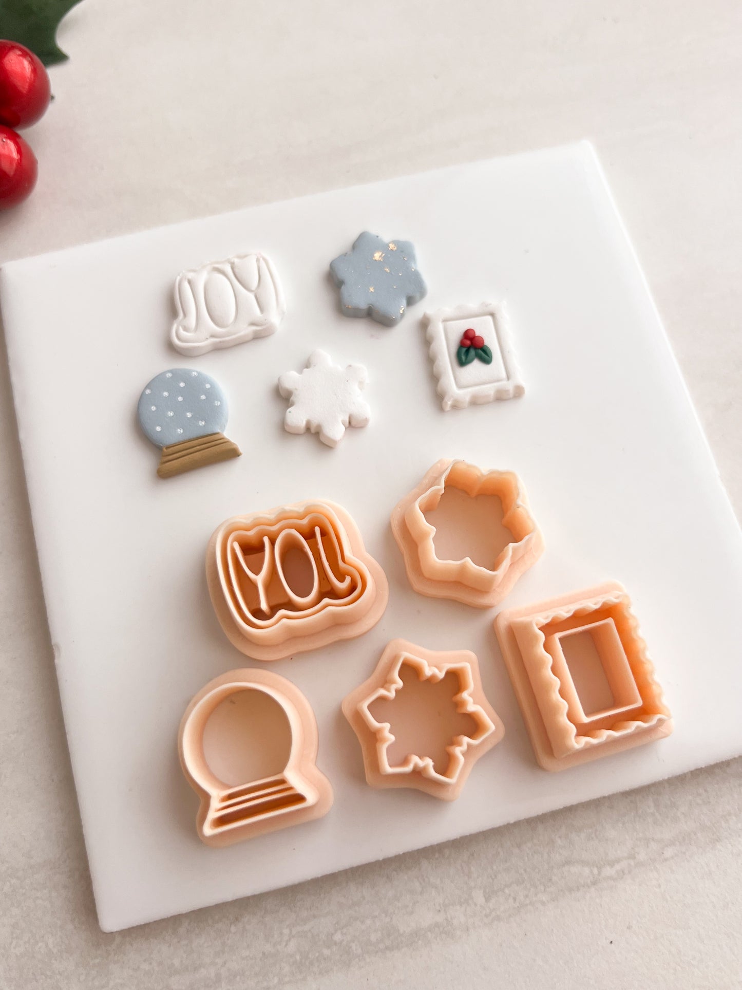 Christmas 2024 Stud Pack No. 2 Clay Set | Christmas 2024 Stud Pack No. 2 Polymer Clay Cutter Set for DIY Holiday Earrings Festive-Themed Jewelry and Handmade Christmas Accessories