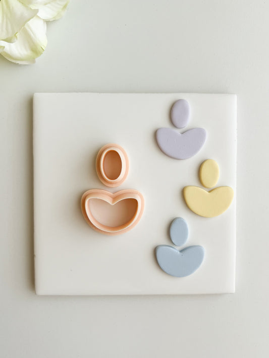 Rounded Leaf Dangle Clay Cutter | Rounded Leaf Dangle Polymer Clay Cutter for DIY Nature Earrings Botanical Jewelry and Handmade Elegant Accessories