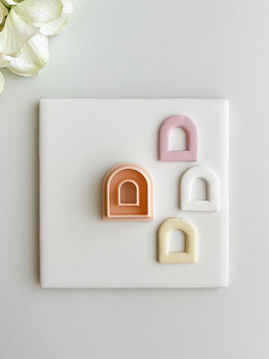 Rounded Arch Cutout No. 2 Clay Cutter | Rounded Arch Cutout Polymer Clay Cutter for DIY Earrings Minimalist Jewelry and Architectural Handmade Designs