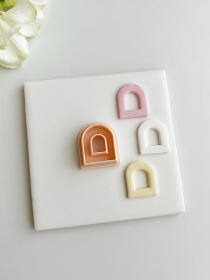 Rounded Arch Cutout No. 2 Clay Cutter | Rounded Arch Cutout Polymer Clay Cutter for DIY Earrings Minimalist Jewelry and Architectural Handmade Designs
