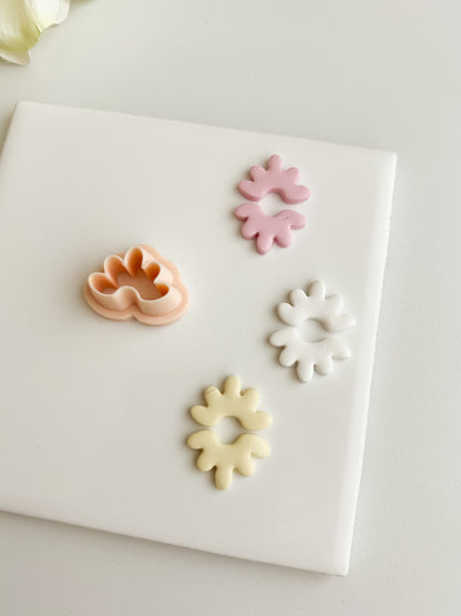 Abstract Floral Shape Clay Cutter | Abstract Floral Shape Polymer Clay Cutter for DIY Nature Earrings Artistic-Themed Jewelry and Handmade Elegant Accessories