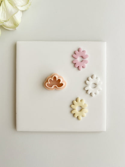 Abstract Floral Shape Clay Cutter | Abstract Floral Shape Polymer Clay Cutter for DIY Nature Earrings Artistic-Themed Jewelry and Handmade Elegant Accessories