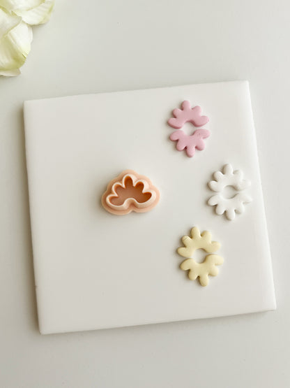 Abstract Floral Shape Clay Cutter | Abstract Floral Shape Polymer Clay Cutter for DIY Nature Earrings Artistic-Themed Jewelry and Handmade Elegant Accessories