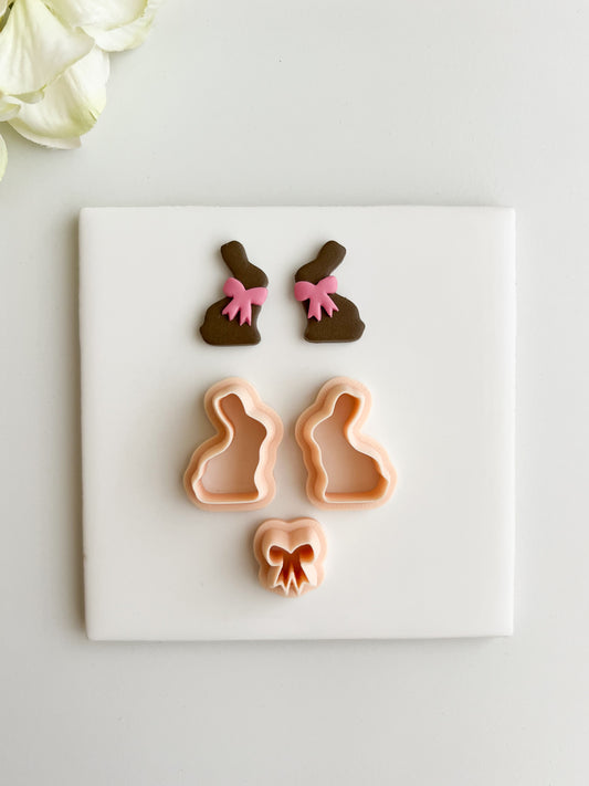 Chocolate Bunny Clay Cutter | Chocolate Bunny Polymer Clay Cutter for DIY Easter Earrings Spring-Themed Jewelry and Handmade Holiday Accessories
