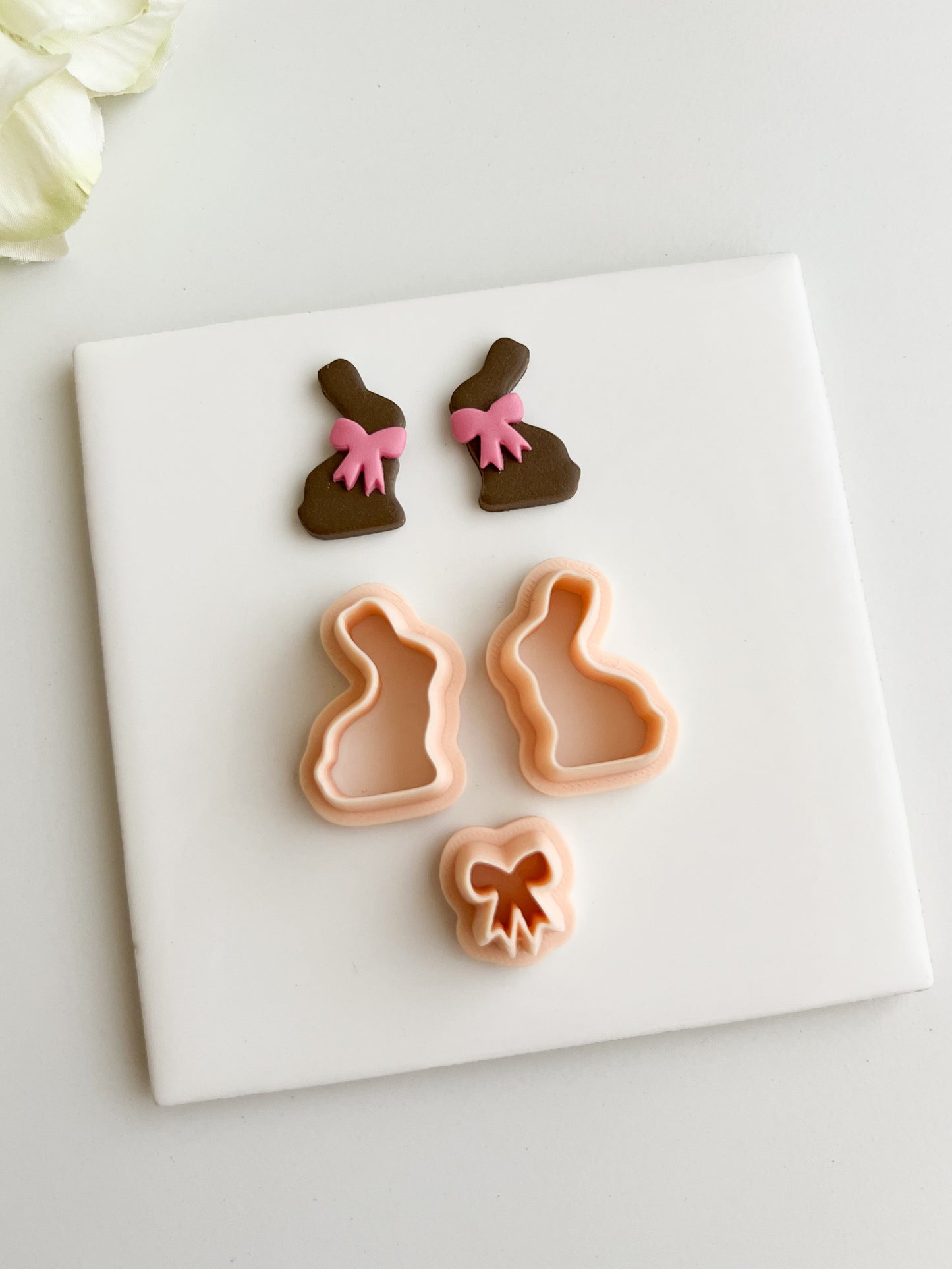 Chocolate Bunny Clay Cutter | Chocolate Bunny Polymer Clay Cutter for DIY Easter Earrings Spring-Themed Jewelry and Handmade Holiday Accessories