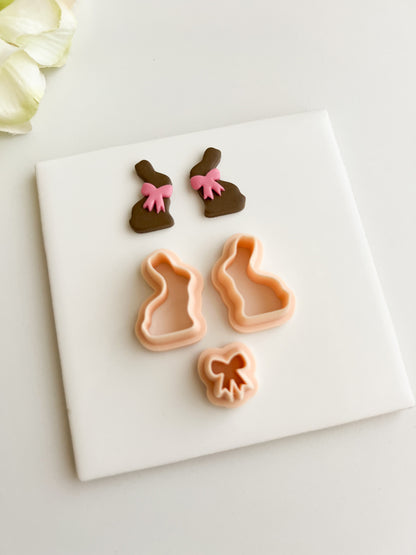 Chocolate Bunny Clay Cutter | Chocolate Bunny Polymer Clay Cutter for DIY Easter Earrings Spring-Themed Jewelry and Handmade Holiday Accessories