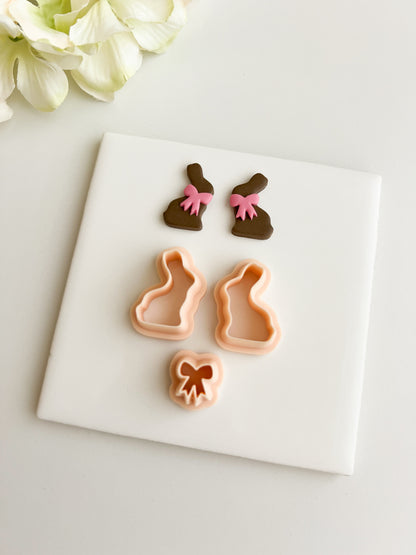 Chocolate Bunny Clay Cutter | Chocolate Bunny Polymer Clay Cutter for DIY Easter Earrings Spring-Themed Jewelry and Handmade Holiday Accessories