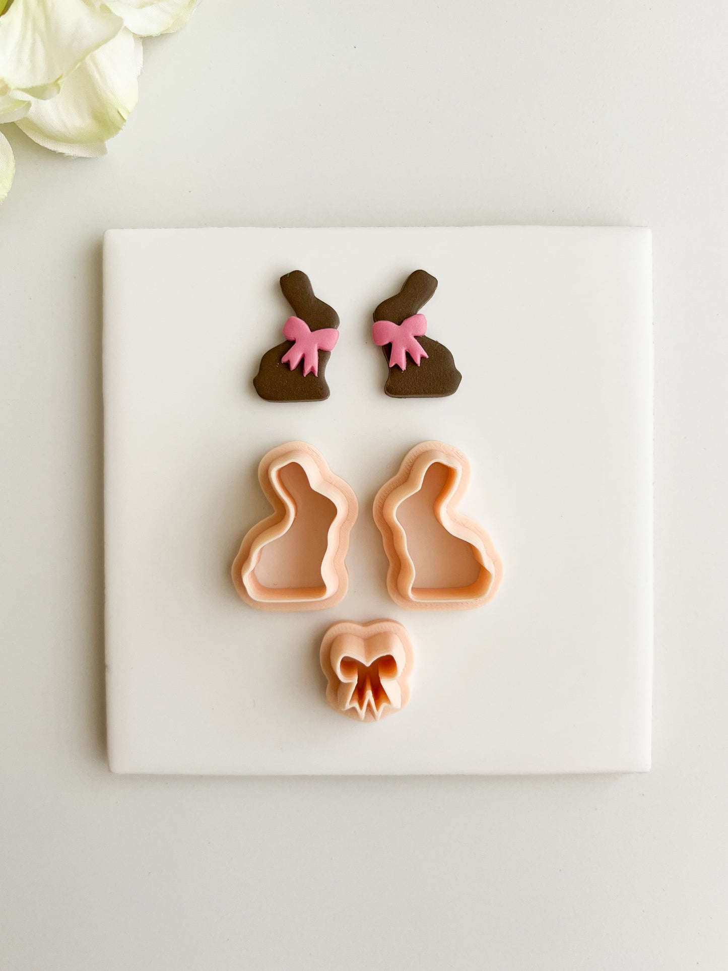 Chocolate Bunny Clay Cutter | Chocolate Bunny Polymer Clay Cutter for DIY Easter Earrings Spring-Themed Jewelry and Handmade Holiday Accessories