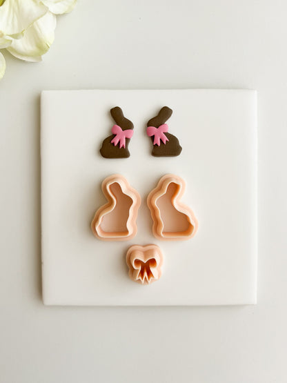Chocolate Bunny Clay Cutter | Chocolate Bunny Polymer Clay Cutter for DIY Easter Earrings Spring-Themed Jewelry and Handmade Holiday Accessories