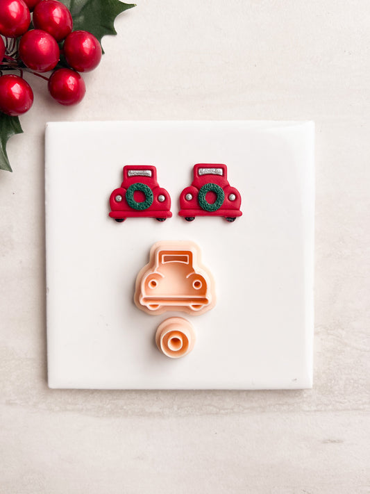 Vintage Truck Stud Clay Cutter | Vintage Truck Stud Polymer Clay Cutter for DIY Nostalgic Earrings Farmhouse Jewelry and Handmade Country Accessories