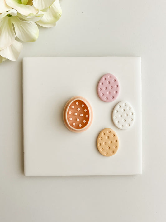 Polka Dot Egg Clay Cutter | Polka Dot Egg Polymer Clay Cutter for DIY Easter Earrings Festive Jewelry and Handmade Spring Accessories
