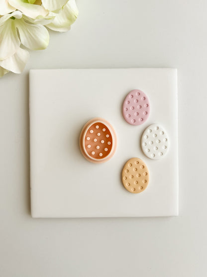 Polka Dot Egg Clay Cutter | Polka Dot Egg Polymer Clay Cutter for DIY Easter Earrings Festive Jewelry and Handmade Spring Accessories