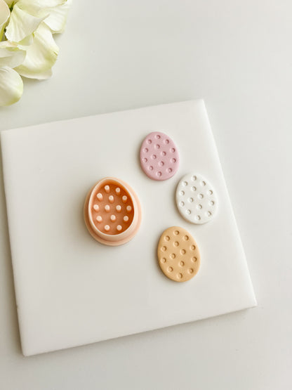 Polka Dot Egg Clay Cutter | Polka Dot Egg Polymer Clay Cutter for DIY Easter Earrings Festive Jewelry and Handmade Spring Accessories