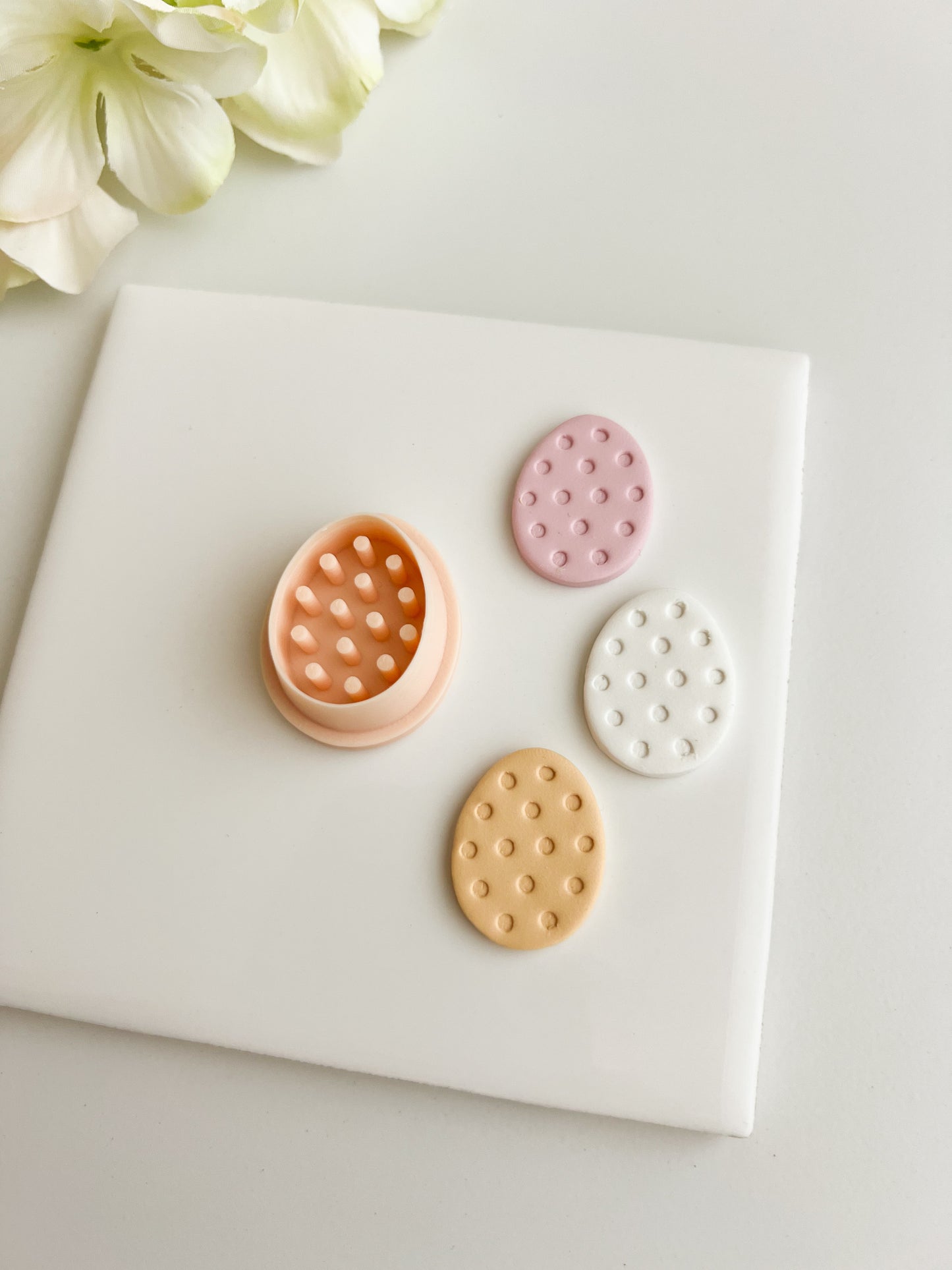Polka Dot Egg Clay Cutter | Polka Dot Egg Polymer Clay Cutter for DIY Easter Earrings Festive Jewelry and Handmade Spring Accessories