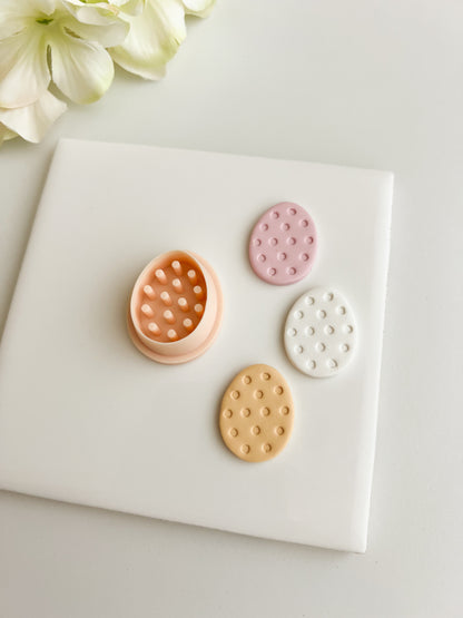 Polka Dot Egg Clay Cutter | Polka Dot Egg Polymer Clay Cutter for DIY Easter Earrings Festive Jewelry and Handmade Spring Accessories