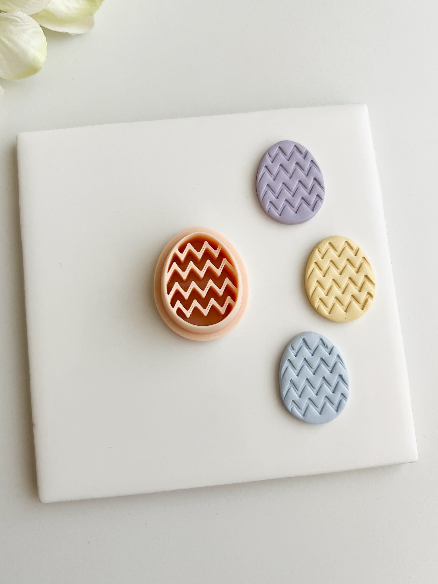 Zig Zag Egg Clay Cutter | Zig Zag Egg Polymer Clay Cutter for DIY Easter Earrings Colorful Jewelry and Handmade Spring Accessories
