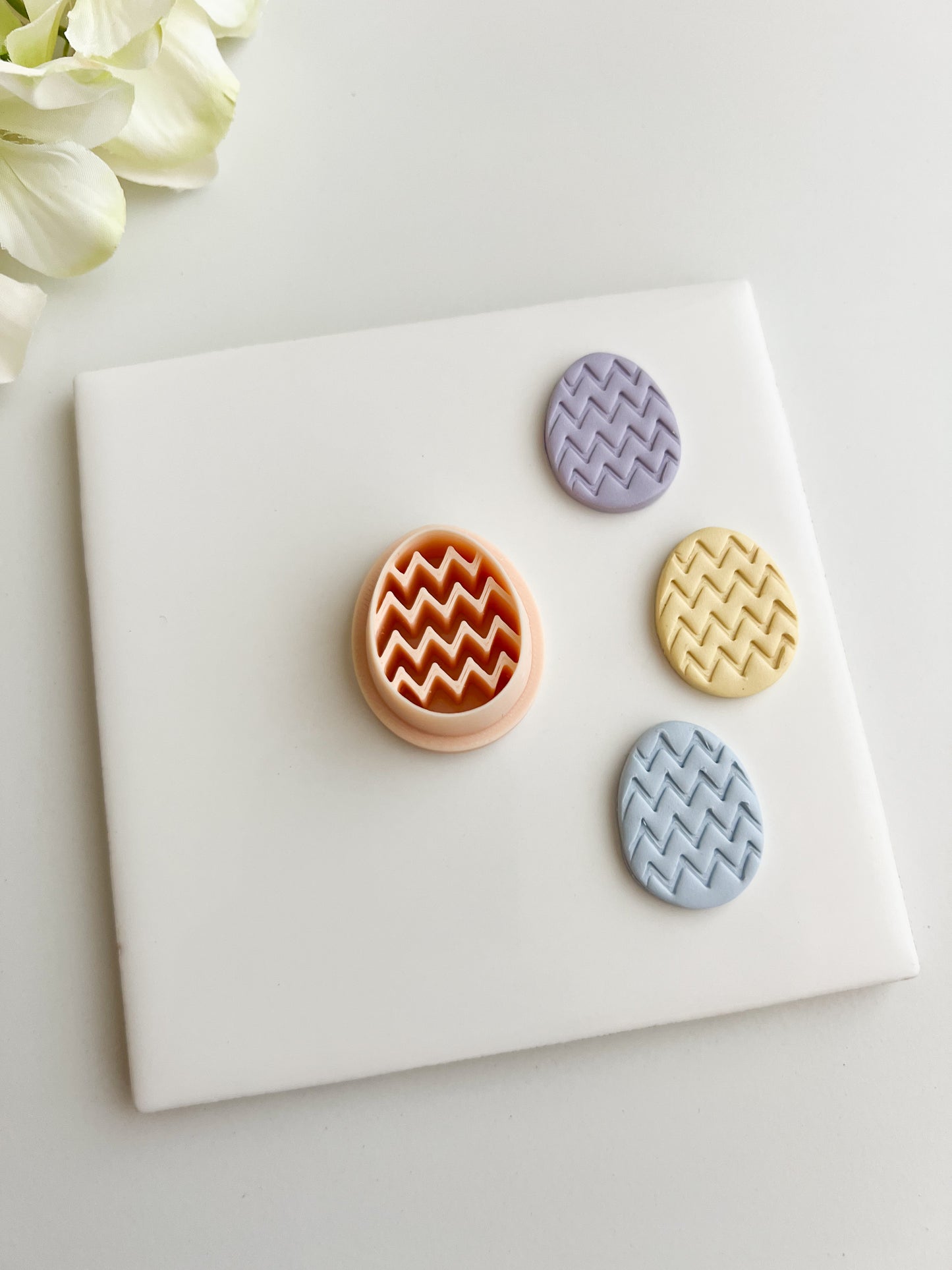 Zig Zag Egg Clay Cutter | Zig Zag Egg Polymer Clay Cutter for DIY Easter Earrings Colorful Jewelry and Handmade Spring Accessories
