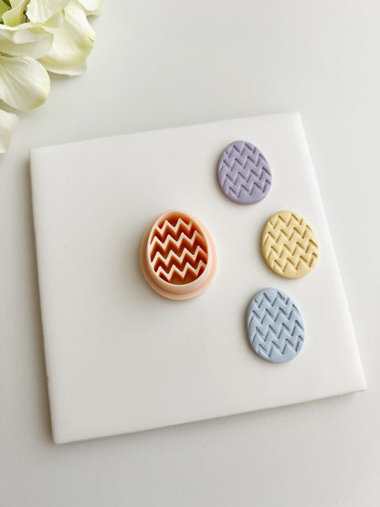 Zig Zag Egg Clay Cutter | Zig Zag Egg Polymer Clay Cutter for DIY Easter Earrings Colorful Jewelry and Handmade Spring Accessories
