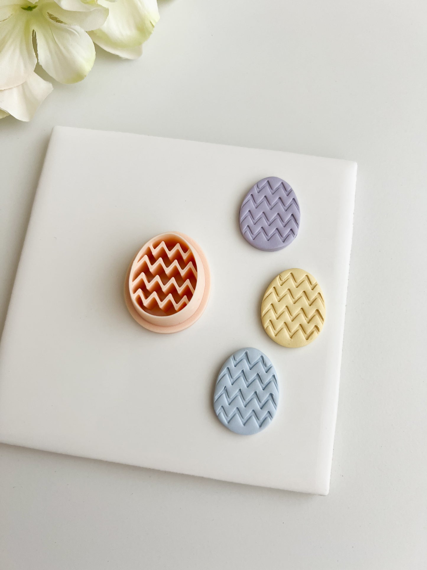 Zig Zag Egg Clay Cutter | Zig Zag Egg Polymer Clay Cutter for DIY Easter Earrings Colorful Jewelry and Handmade Spring Accessories