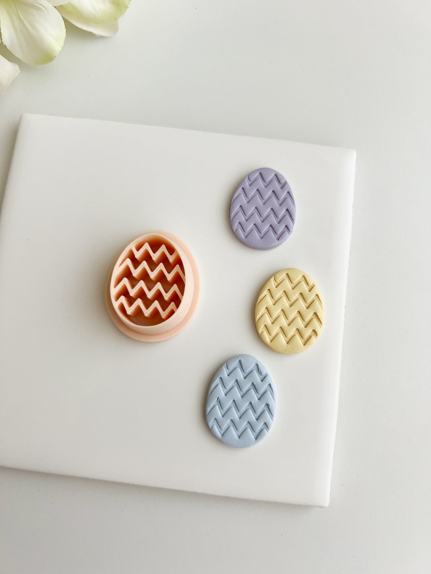 Zig Zag Egg Clay Cutter | Zig Zag Egg Polymer Clay Cutter for DIY Easter Earrings Colorful Jewelry and Handmade Spring Accessories