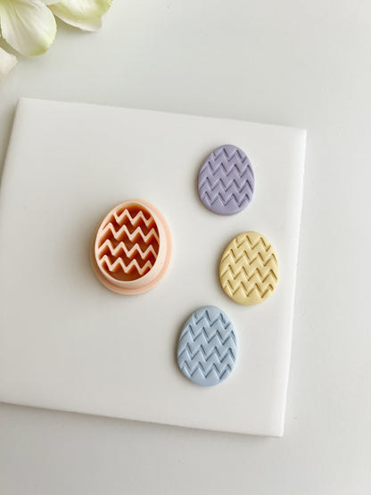 Zig Zag Egg Clay Cutter | Zig Zag Egg Polymer Clay Cutter for DIY Easter Earrings Colorful Jewelry and Handmade Spring Accessories