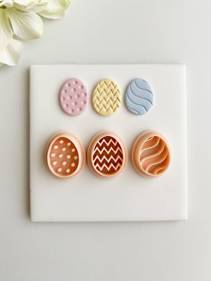 Egg Trio Clay Cutter Set | Egg Trio Polymer Clay Cutter Set for DIY Easter Earrings Spring-Themed Jewelry and Handmade Holiday Accessories
