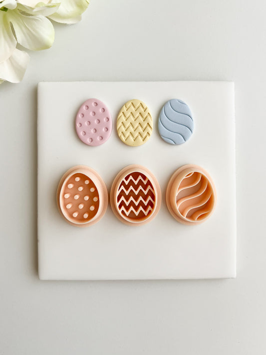 Egg Trio Clay Cutter Set | Egg Trio Polymer Clay Cutter Set for DIY Easter Earrings Spring-Themed Jewelry and Handmade Holiday Accessories