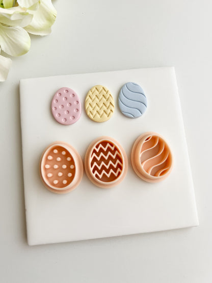 Egg Trio Clay Cutter Set | Egg Trio Polymer Clay Cutter Set for DIY Easter Earrings Spring-Themed Jewelry and Handmade Holiday Accessories