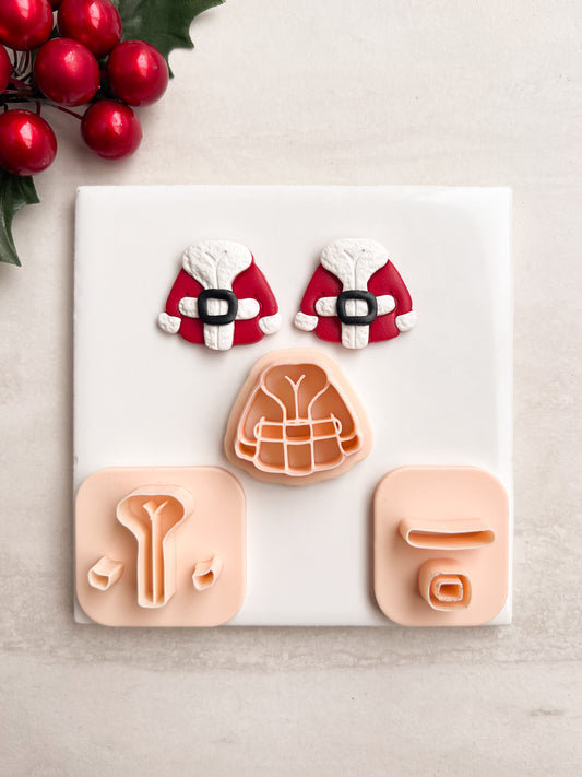 Santa Jacket Clay Cutter | Santa Jacket Polymer Clay Cutter for DIY Christmas Earrings Holiday Jewelry and Handmade Santa-Themed Accessories