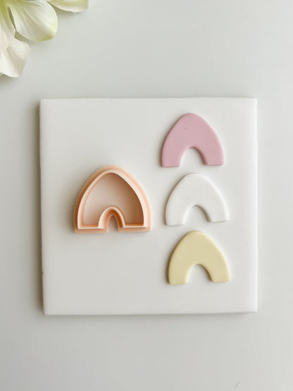 Pointed Wide Arch Clay Cutter | Pointed Wide Arch Polymer Clay Cutter for DIY Geometric Earrings Modern Jewelry and Handmade Minimalist Accessories