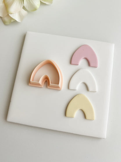 Pointed Wide Arch Clay Cutter | Pointed Wide Arch Polymer Clay Cutter for DIY Geometric Earrings Modern Jewelry and Handmade Minimalist Accessories