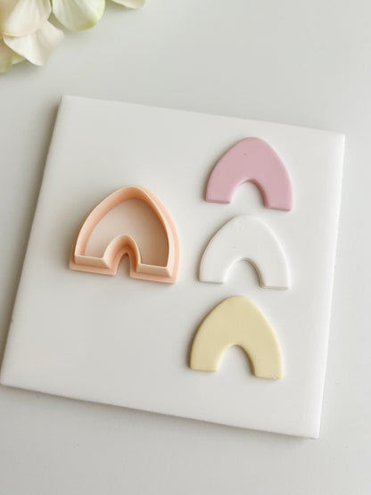 Pointed Wide Arch Clay Cutter | Pointed Wide Arch Polymer Clay Cutter for DIY Geometric Earrings Modern Jewelry and Handmade Minimalist Accessories