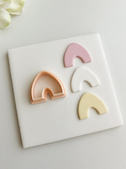 Pointed Wide Arch Clay Cutter | Pointed Wide Arch Polymer Clay Cutter for DIY Geometric Earrings Modern Jewelry and Handmade Minimalist Accessories