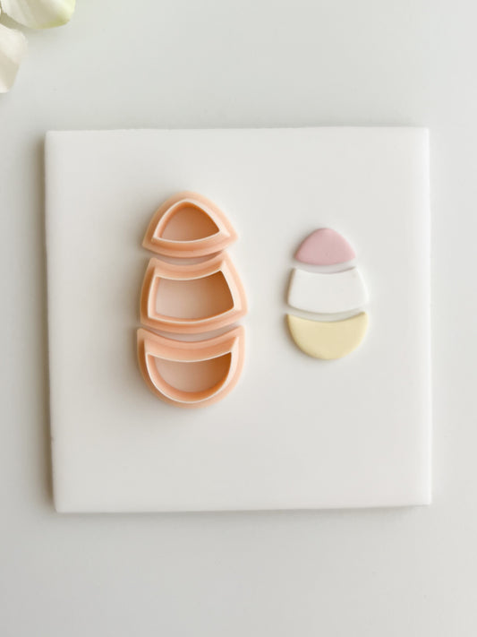 Three Part Egg Clay Cutter | Three Part Egg Polymer Clay Cutter for DIY Easter Earrings Spring Jewelry and Handmade Seasonal Accessories