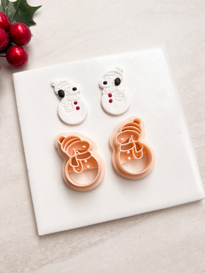 Snoopy Snowman Clay Cutter | Snoopy Snowman Polymer Clay Cutter for DIY Cute Earrings Cartoon-Themed Jewelry and Handmade Holiday Accessories