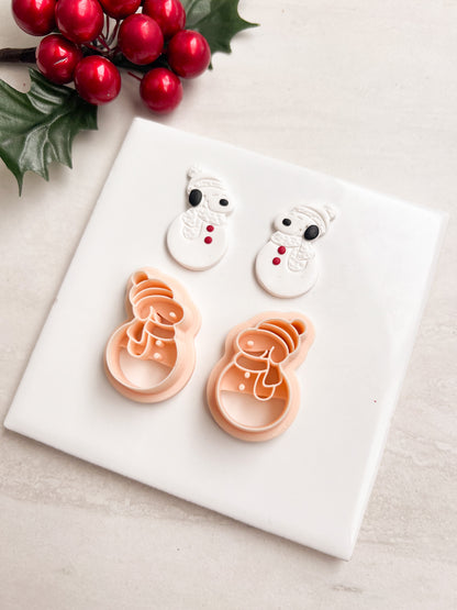 Snoopy Snowman Clay Cutter | Snoopy Snowman Polymer Clay Cutter for DIY Cute Earrings Cartoon-Themed Jewelry and Handmade Holiday Accessories