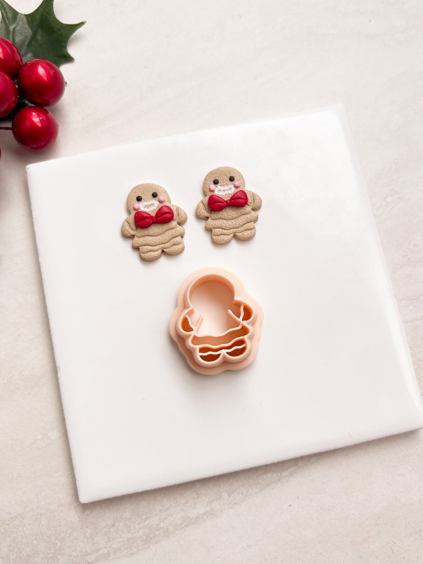 Gingerbread Woman No. 4 Clay Cutter | Gingerbread Woman No. 4 Polymer Clay Cutter for DIY Christmas Earrings Cute Cookie-Themed Jewelry and Handmade Holiday Accessories