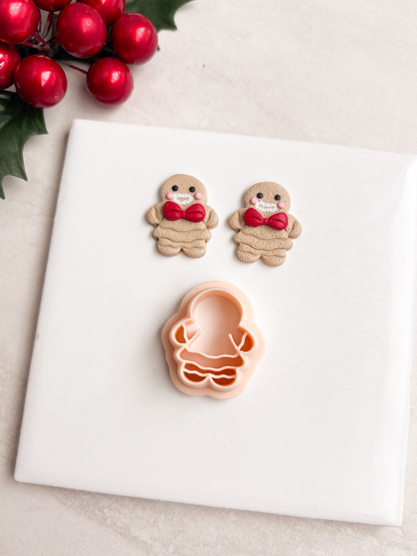 Gingerbread Woman No. 4 Clay Cutter | Gingerbread Woman No. 4 Polymer Clay Cutter for DIY Christmas Earrings Cute Cookie-Themed Jewelry and Handmade Holiday Accessories