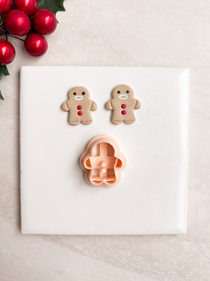 Gingerbread Man No. 4 Clay Cutter | Gingerbread Man No. 4 Polymer Clay Cutter for DIY Holiday Earrings Cute Christmas-Themed Jewelry and Handmade Festive Accessories