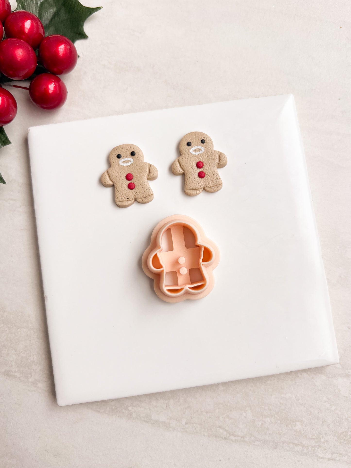 Gingerbread Man No. 4 Clay Cutter | Gingerbread Man No. 4 Polymer Clay Cutter for DIY Holiday Earrings Cute Christmas-Themed Jewelry and Handmade Festive Accessories