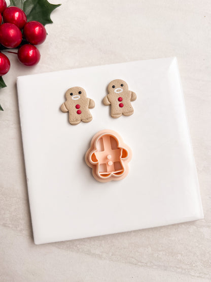 Gingerbread Man No. 4 Clay Cutter | Gingerbread Man No. 4 Polymer Clay Cutter for DIY Holiday Earrings Cute Christmas-Themed Jewelry and Handmade Festive Accessories