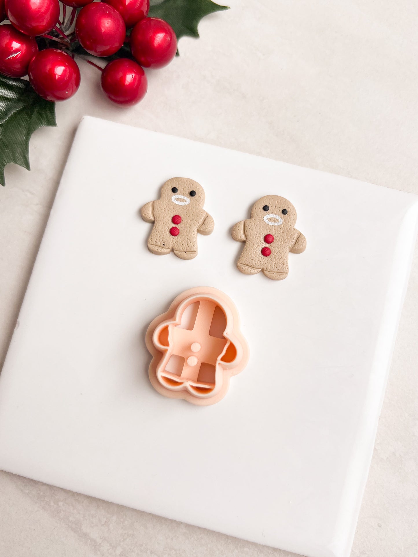 Gingerbread Man No. 4 Clay Cutter | Gingerbread Man No. 4 Polymer Clay Cutter for DIY Holiday Earrings Cute Christmas-Themed Jewelry and Handmade Festive Accessories