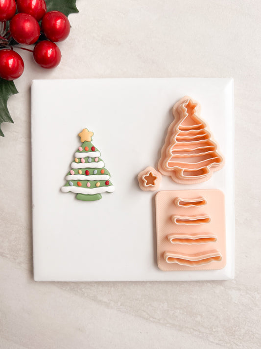Ceramic Tree Clay Cutter | Ceramic Tree Polymer Clay Cutter for DIY Holiday Earrings Christmas-Themed Jewelry and Handmade Festive Accessories