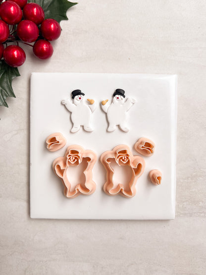 Frosty the Snowman Clay Cutter | Frosty the Snowman Polymer Clay Cutter for DIY Christmas Earrings Holiday-Themed Jewelry and Handmade Winter Accessories