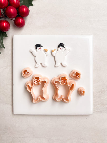 Frosty the Snowman Clay Cutter | Frosty the Snowman Polymer Clay Cutter for DIY Christmas Earrings Holiday-Themed Jewelry and Handmade Winter Accessories
