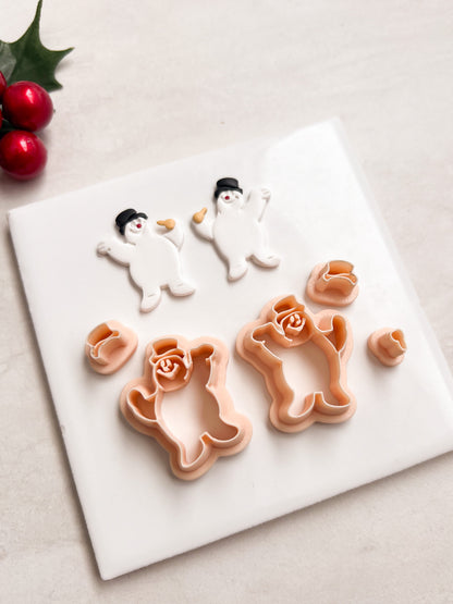 Frosty the Snowman Clay Cutter | Frosty the Snowman Polymer Clay Cutter for DIY Christmas Earrings Holiday-Themed Jewelry and Handmade Winter Accessories